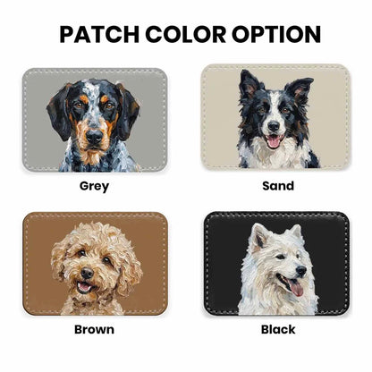 Custom Pet Portrait Leather Patch Trucker Hat, Dog Mom Dad Gift