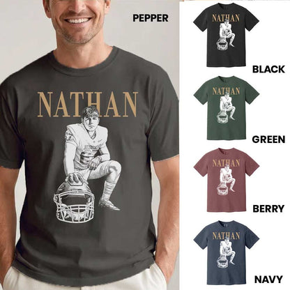 Custom Sport Player Vintage Art Heavyweight Shirt