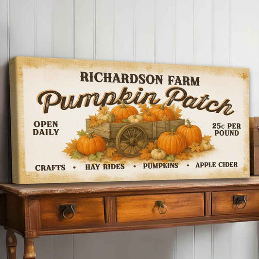 Personalized Pumpkin Patch Farmhouse Thanksgiving Sign