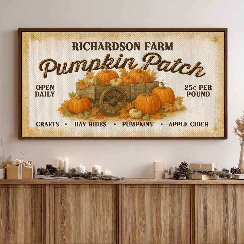 Personalized Pumpkin Patch Farmhouse Thanksgiving Sign