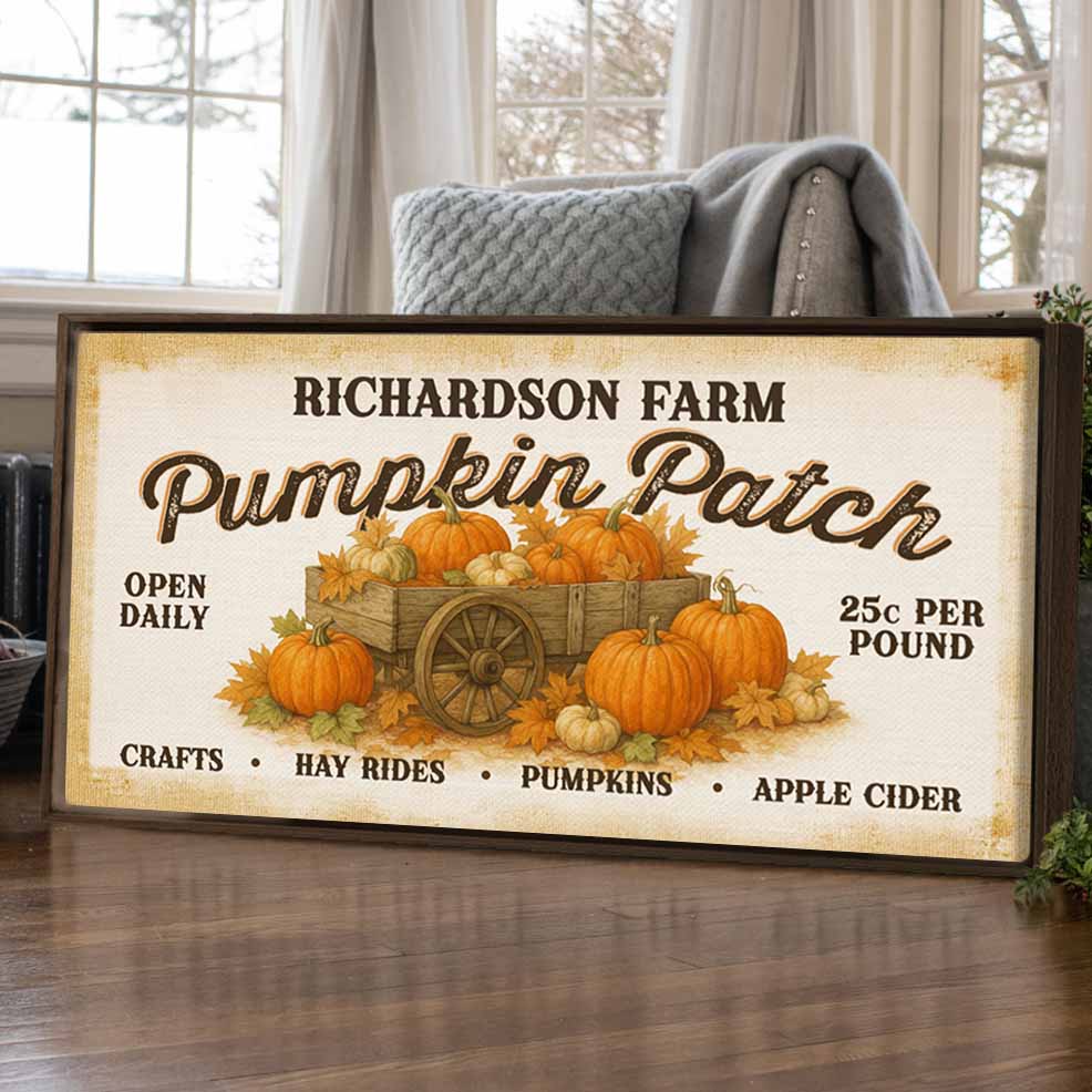 Personalized Pumpkin Patch Farmhouse Thanksgiving Sign