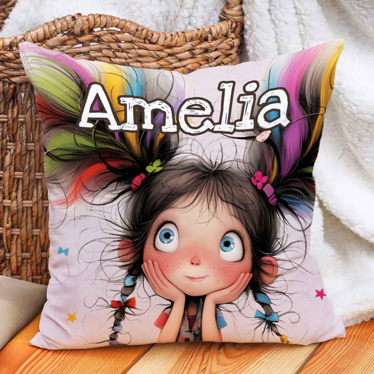 Custom Quirky Girl Throw Pillow For Daughter Granddaughter (Insert Included)