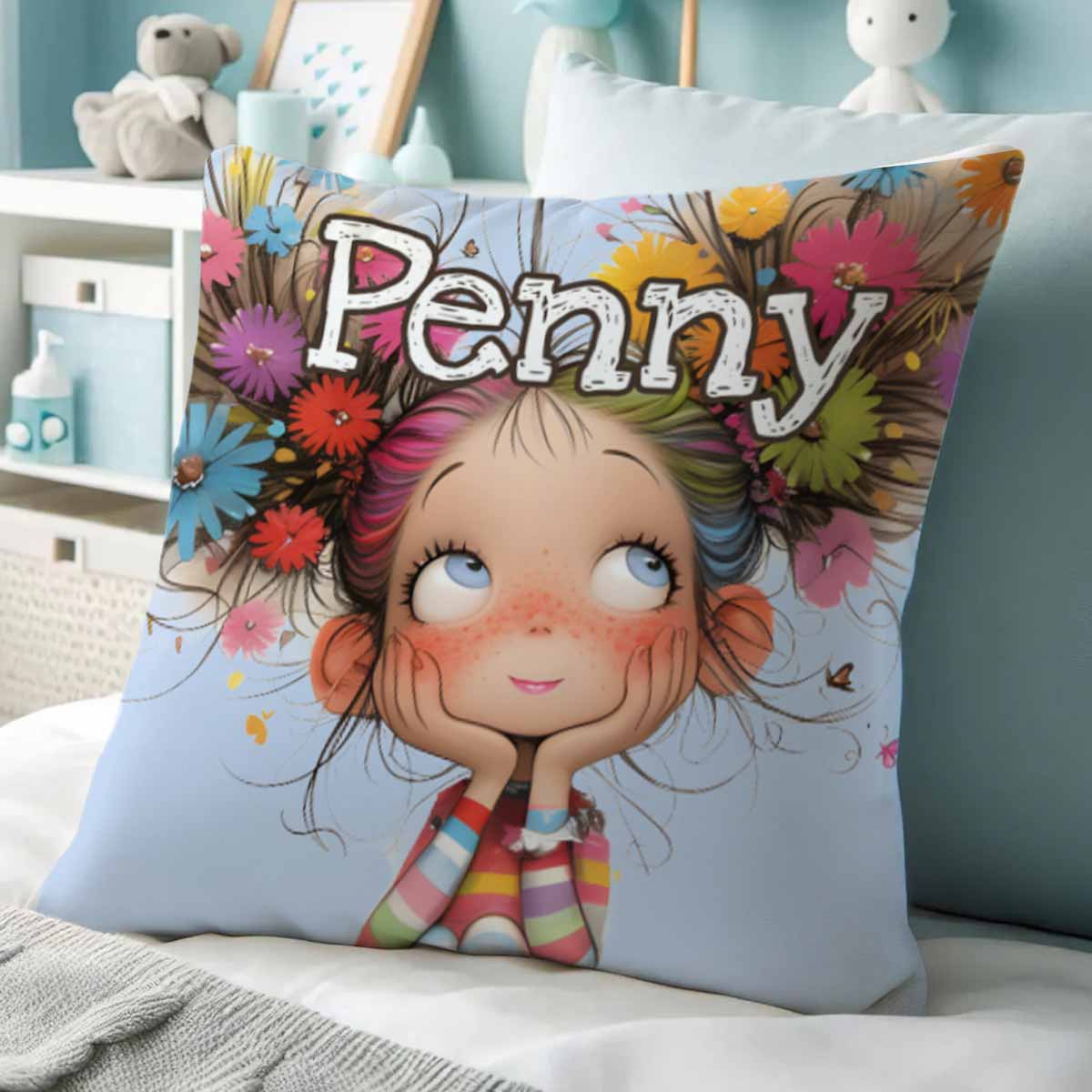 Custom Quirky Girl Throw Pillow For Daughter Granddaughter (Insert Included)