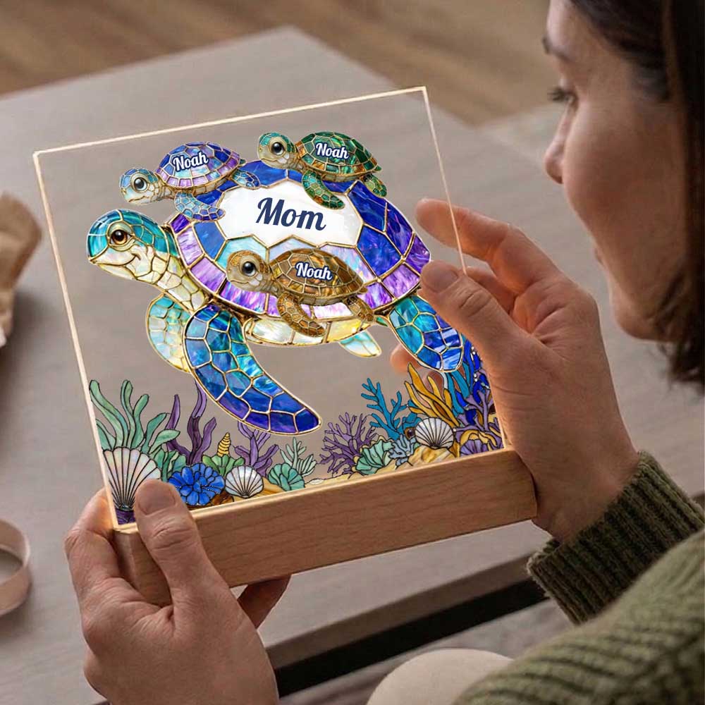 Mom Grandma Sea Turtle Custom Acrylic Keepsake