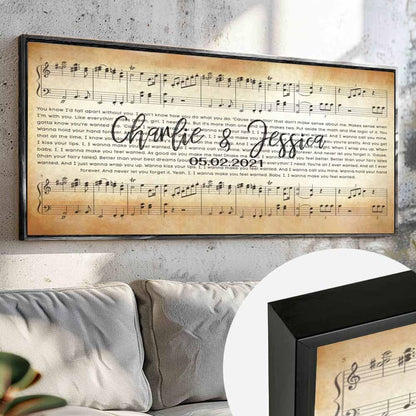 Song Lyrics On Panoramic Canvas Custom Wall Art