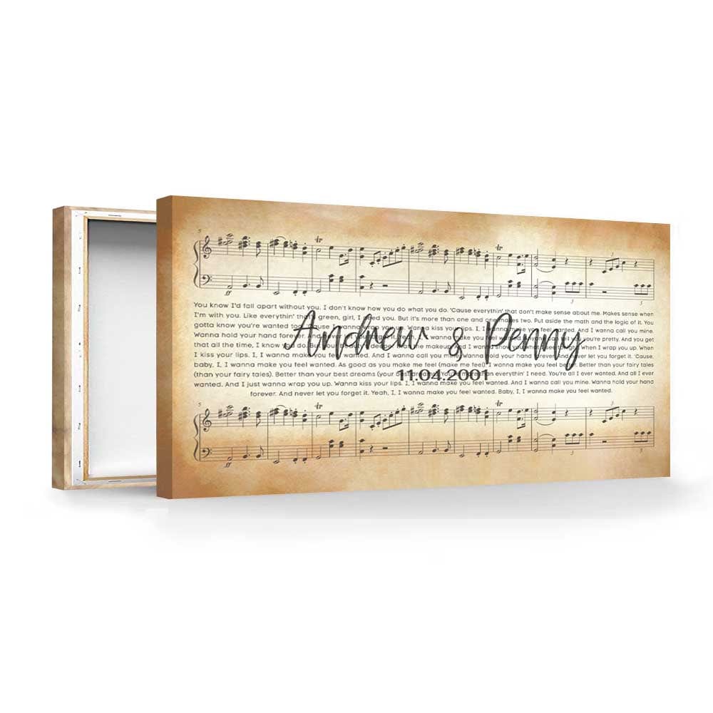 Song Lyrics On Panoramic Canvas Custom Wall Art