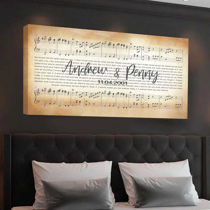 Song Lyrics On Panoramic Canvas Custom Wall Art