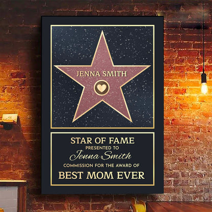 Star Of Fame Personalized Canvas Unique Gift for Mom Dad Family