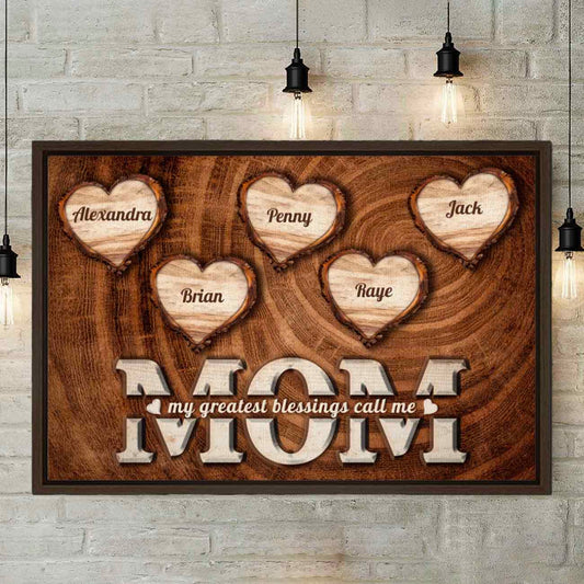 The Heartwood Rings Personalized Canvas For Mom