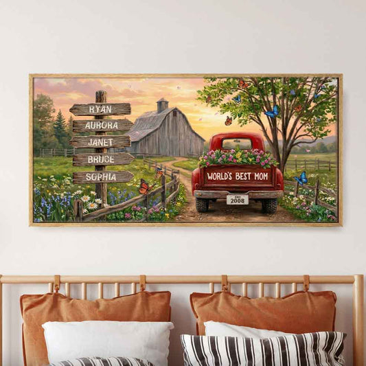 Spring Country Roads Family Sign Custom Canvas