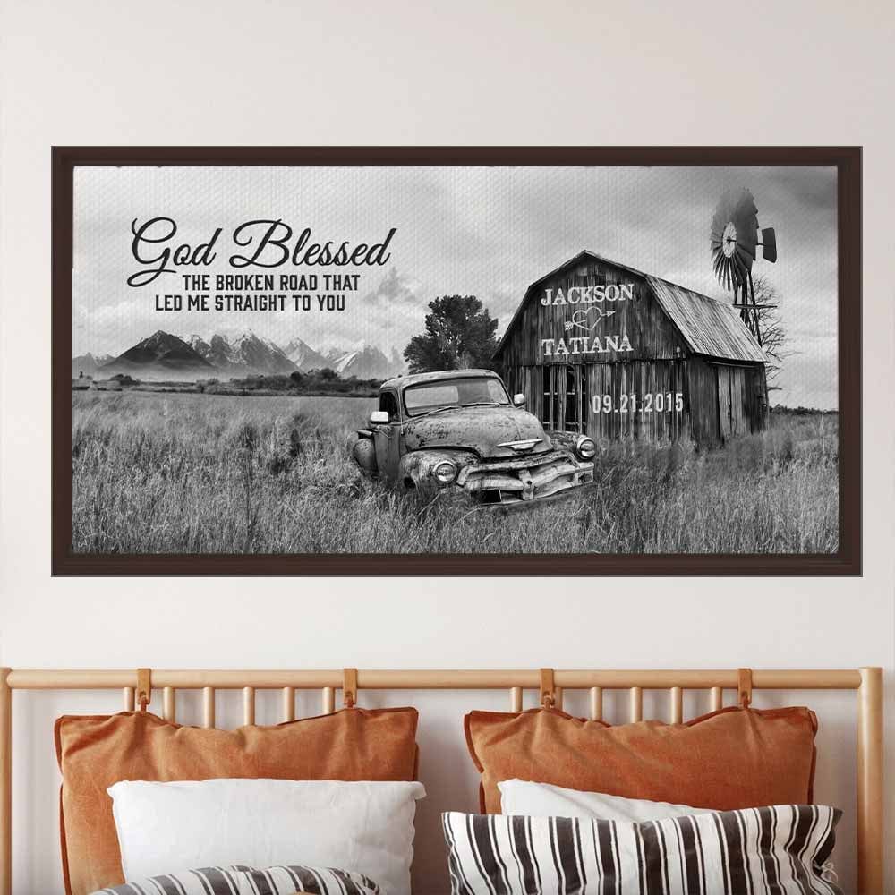 God Blessed Custom Vintage Cars Canvas