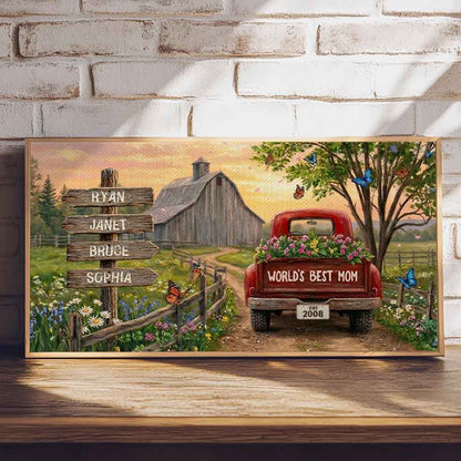 Spring Country Roads Family Sign Custom Canvas