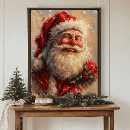 Vintage Santa Canvas Christmas Wall Art