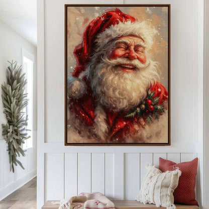 Vintage Santa Canvas Christmas Wall Art