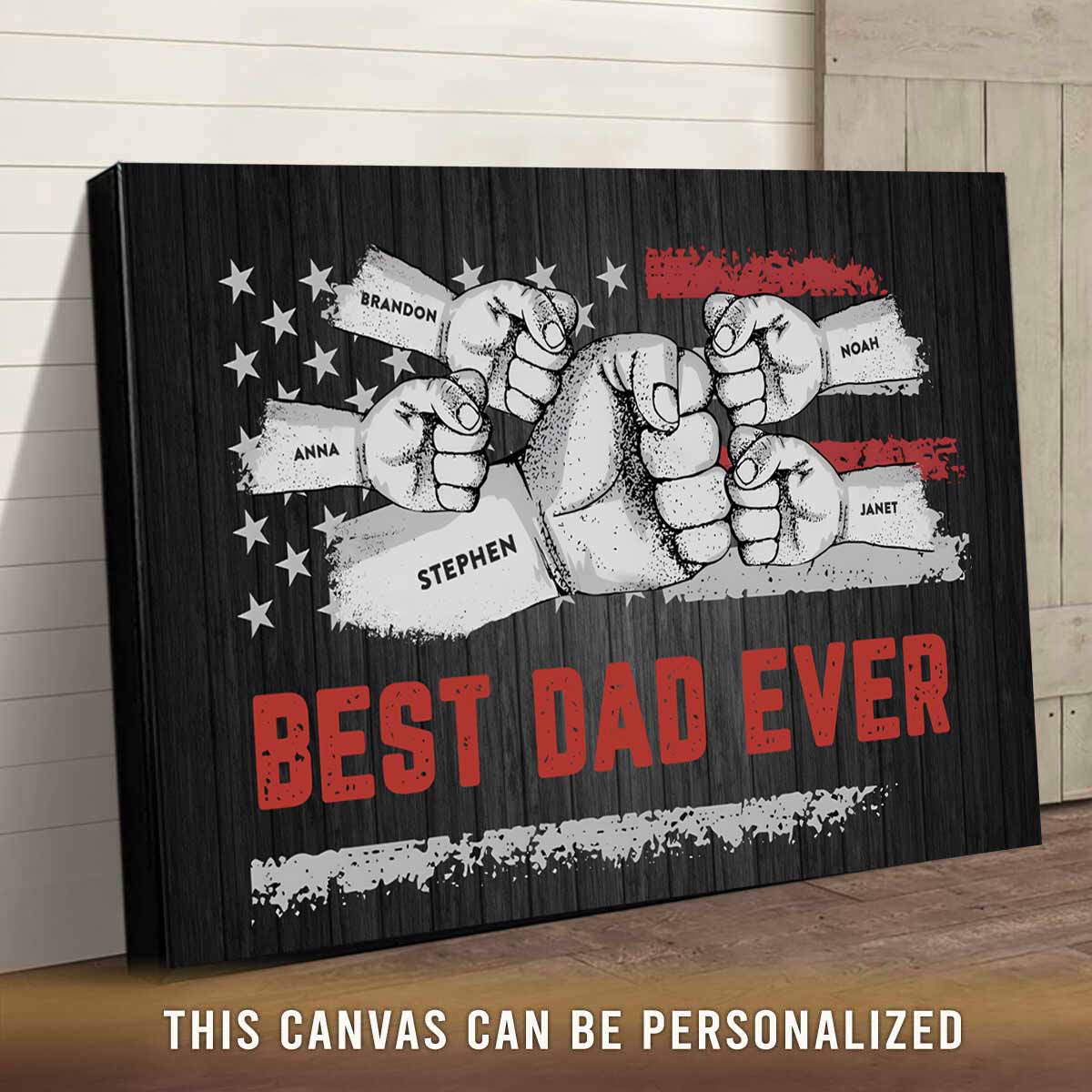 Best Dad Ever | Custom Canvas for Dad Grandpa