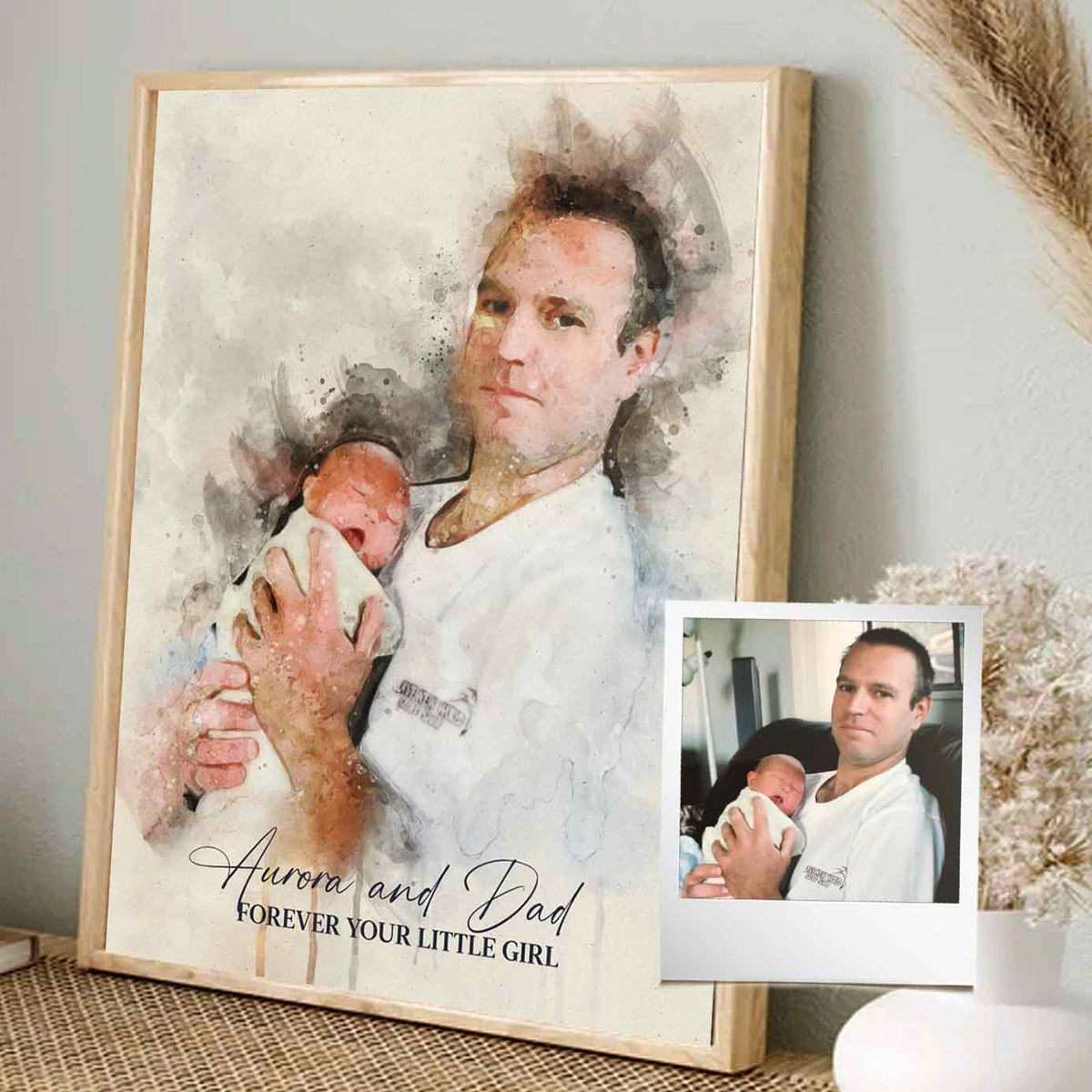 Watercolor Portrait Custom Wall Art