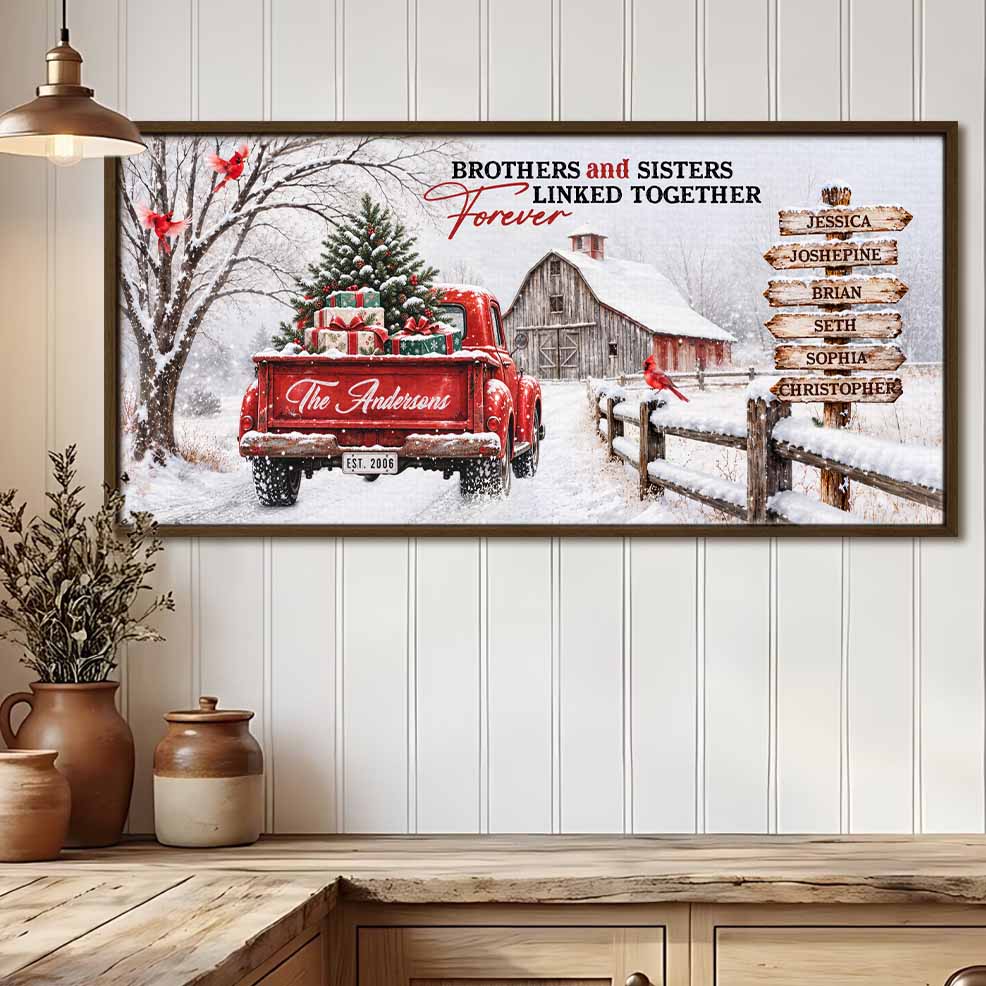 Winter Truck Custom Farmhouse Canvas