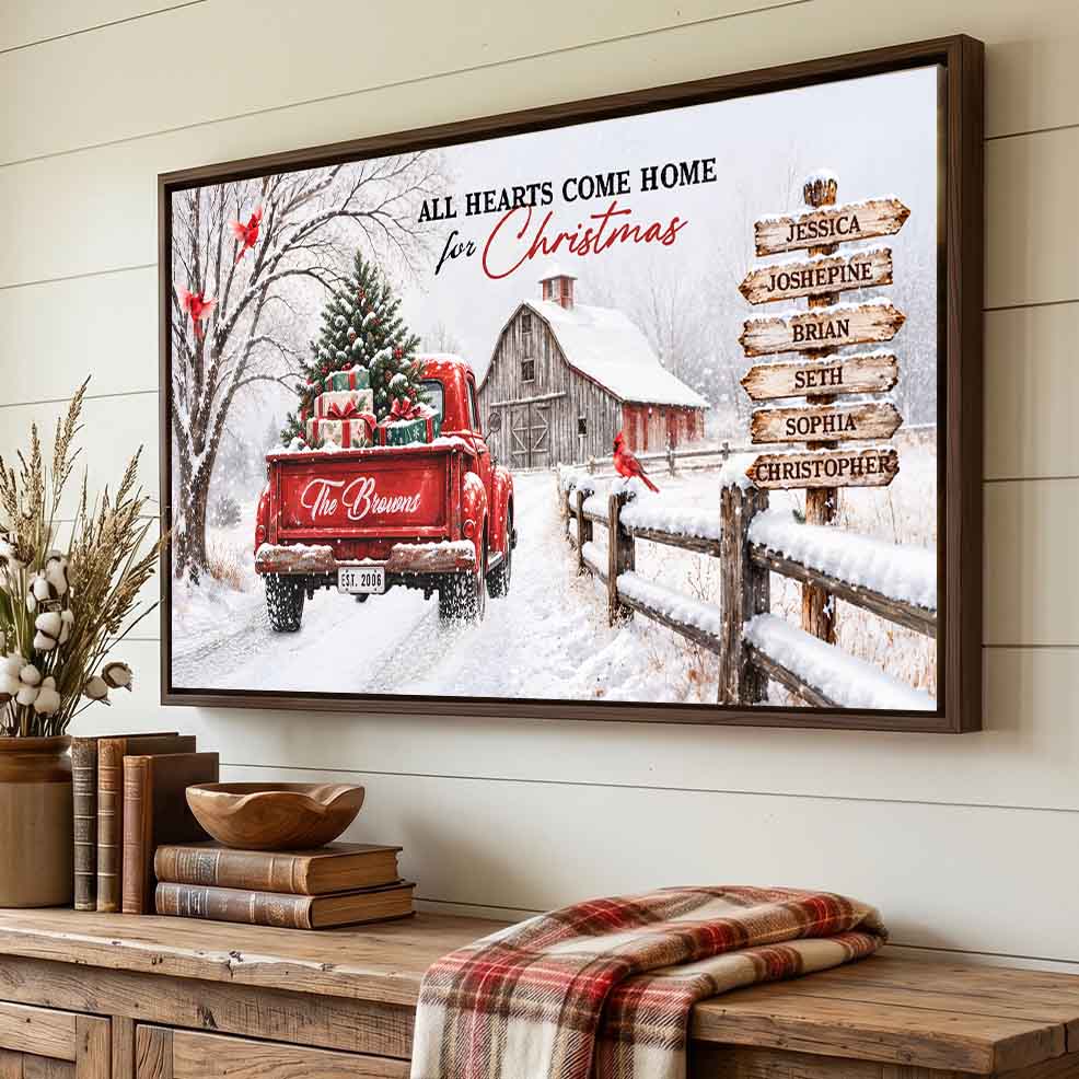Winter Truck Custom Farmhouse Canvas