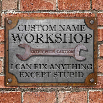 Custom Workshop Garage Rustic Metal Sign