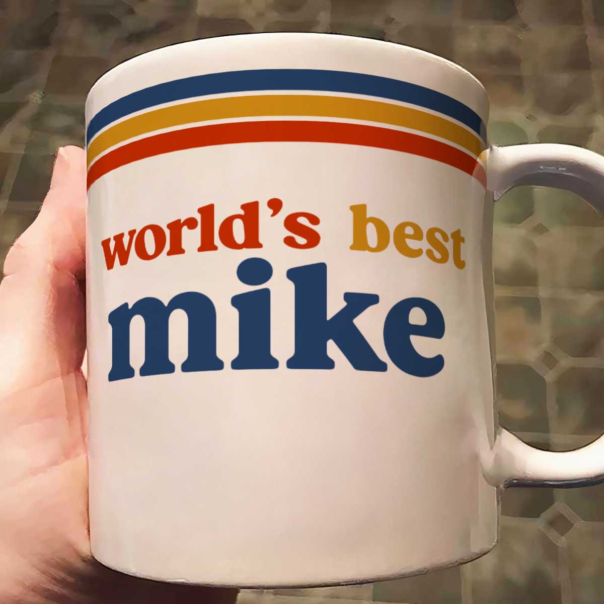 Custom Name Retro 70s Mug For Men