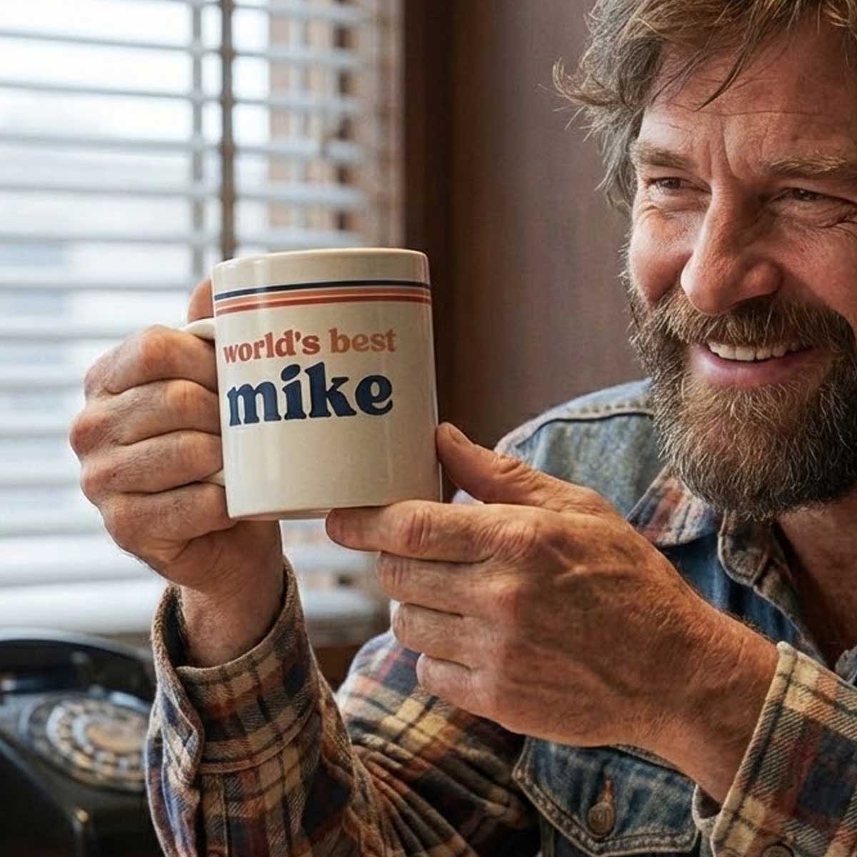 Custom Name Retro 70s Mug For Men