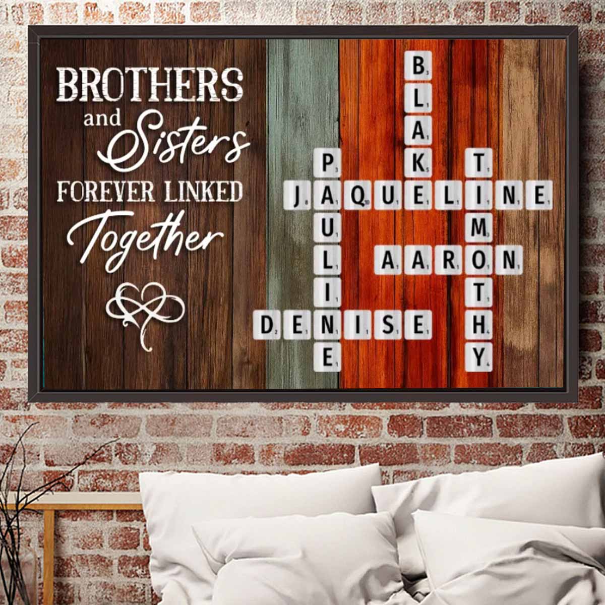 Forever Linked Together Custom Crossword Scrabble Canvas