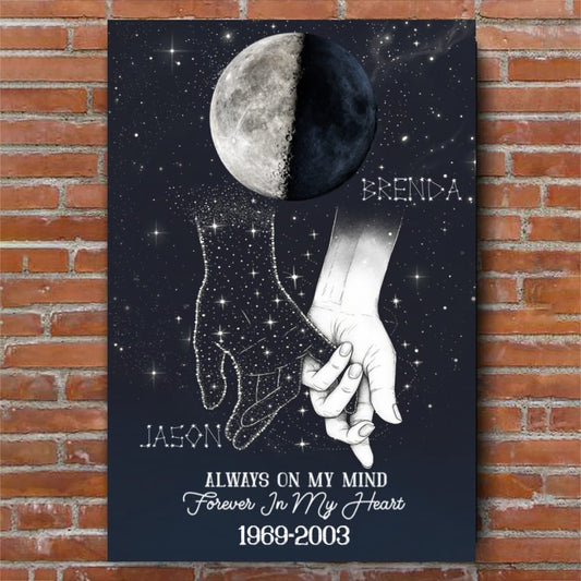 Heaven Gained The Brightest Star Custom Moon Phase Memorial Canvas