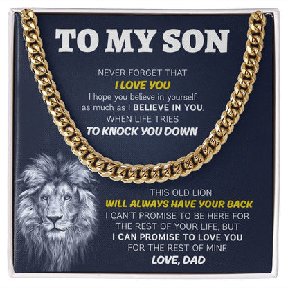 Always Have Your Back | From Dad To My Son Cuban Chain