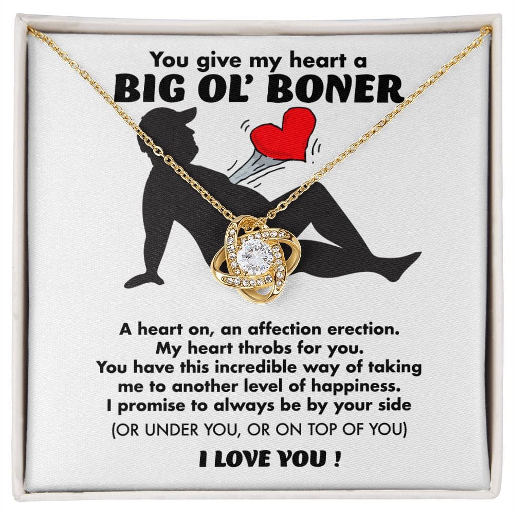 You Give My Heart A Boner | Funny Gift Necklace for Wife Girlfriend