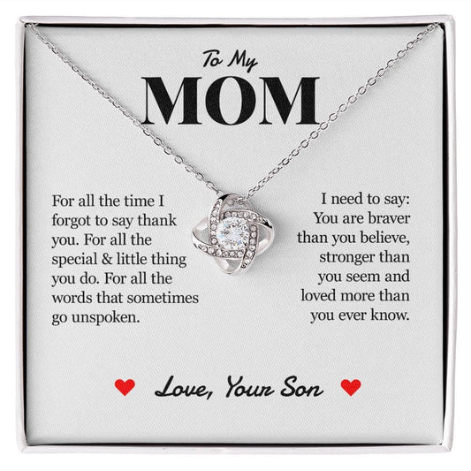 For All The Time | To My Mom From Son Necklace