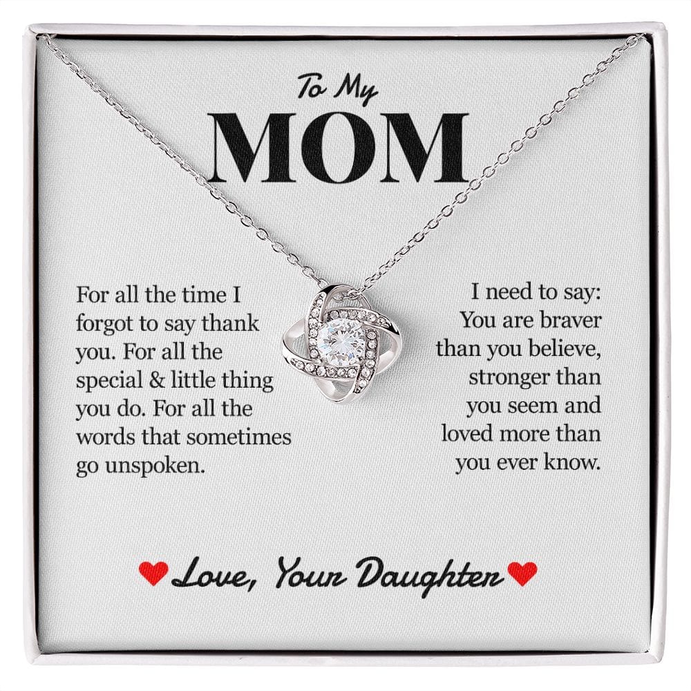 For All The Time | To My Mom From Daughter Necklace