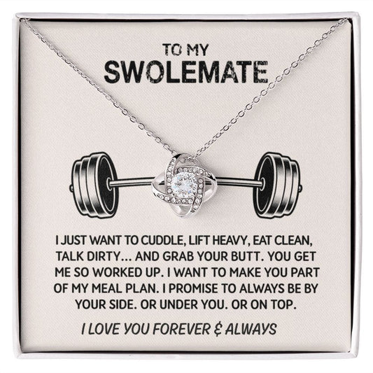 To My Swolemate Necklace | Weightlifting Girlfriend, Fitness Wife Gift, Anniversary Necklace | Workout Partner Gift