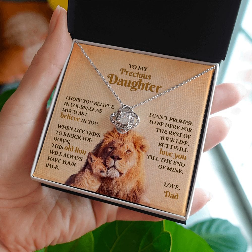 This Old Lion Will Always Have Your Back | To My Precious Daughter Necklace
