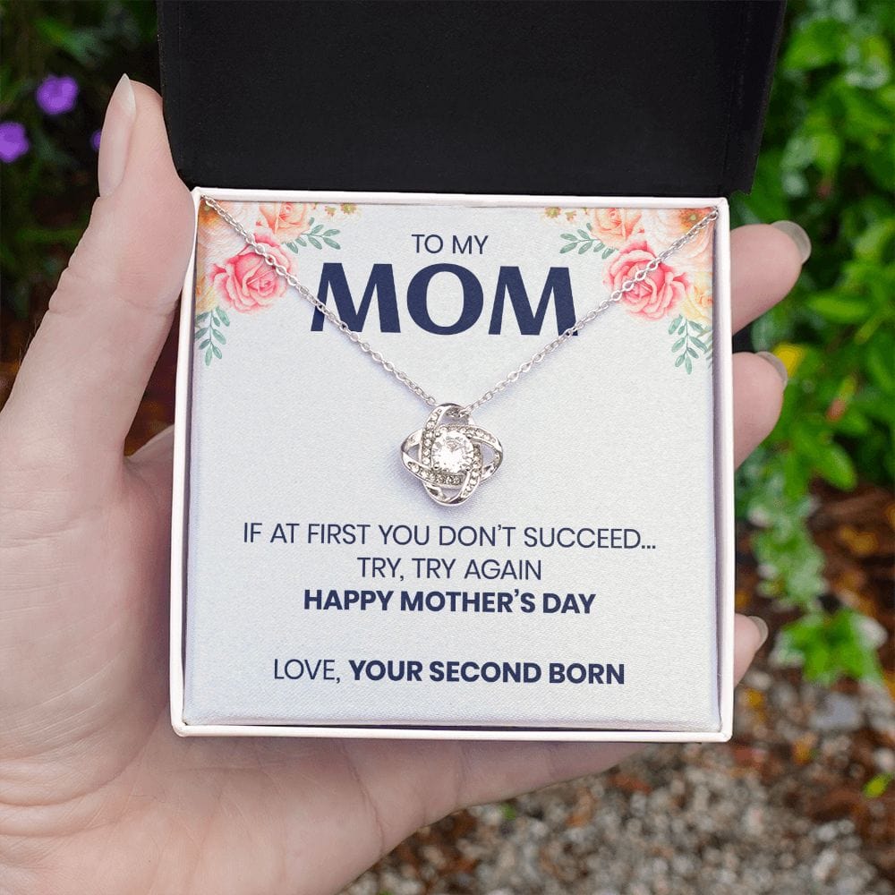 Try Again | To My Mom Necklace Funny Gift