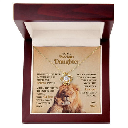 This Old Lion Will Always Have Your Back | To My Precious Daughter Necklace