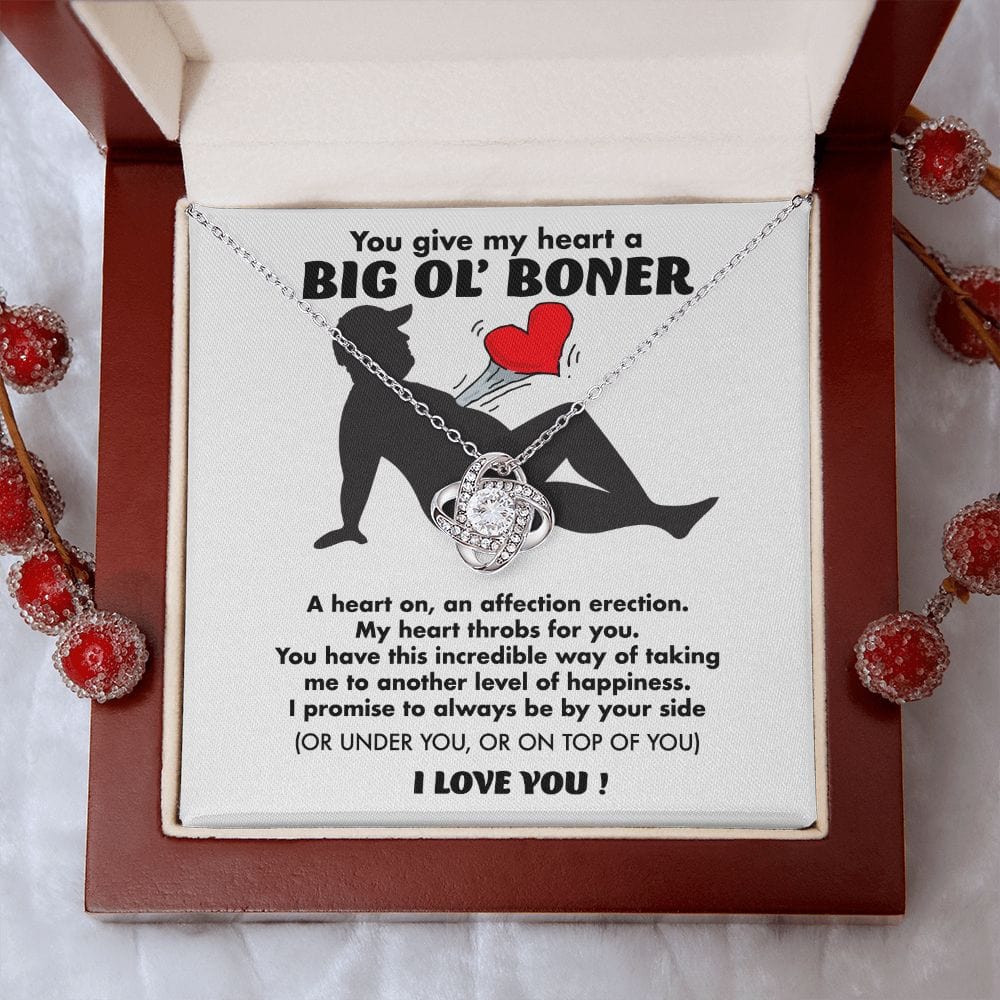 You Give My Heart A Boner | Funny Gift Necklace for Wife Girlfriend