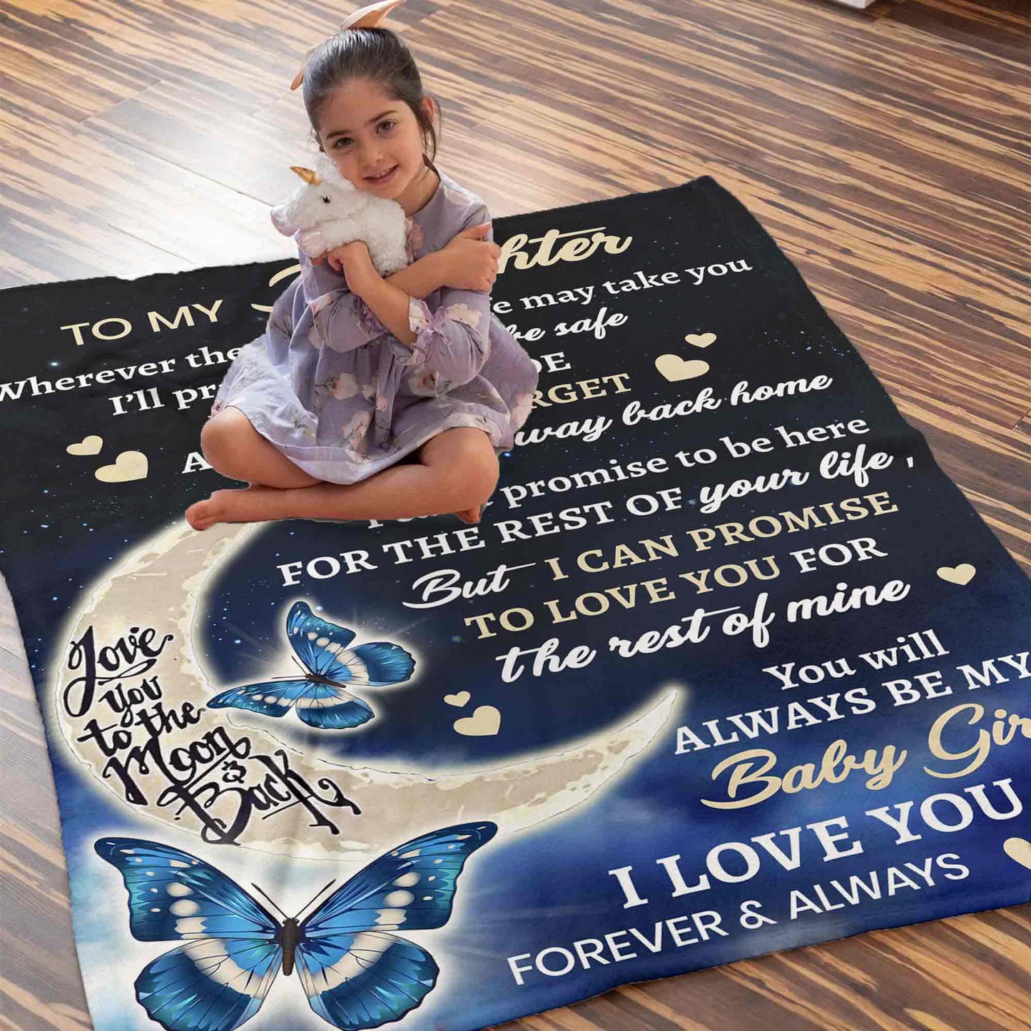 I Promise To Love You For The Rest Of My Life | To My Daughter Cozy Blanket