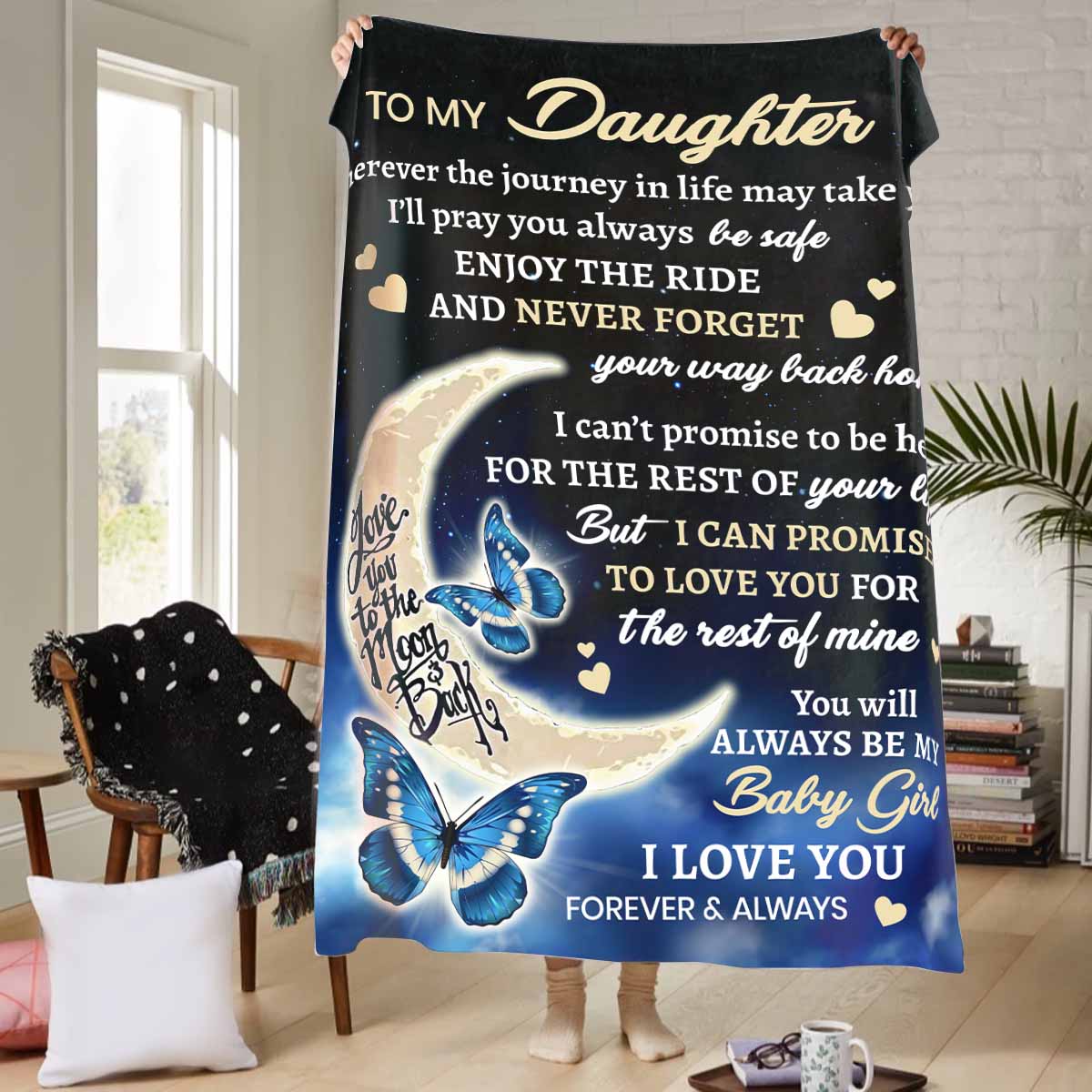 I Promise To Love You For The Rest Of My Life | To My Daughter Cozy Blanket